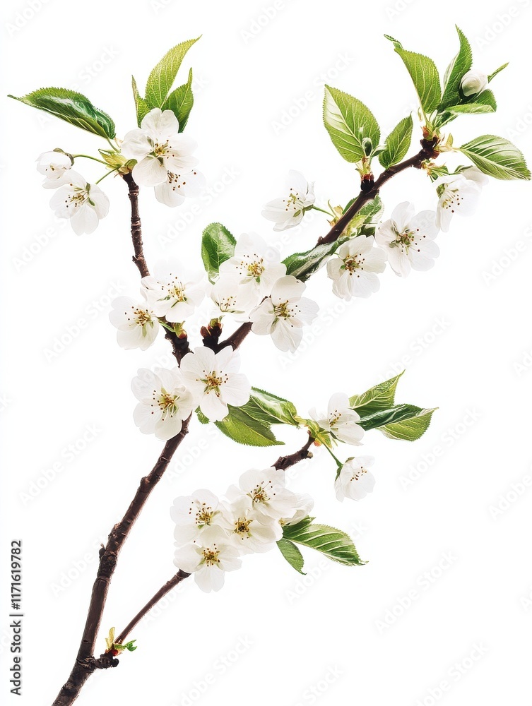 Obraz premium a cherry flower branch cut out transparent background