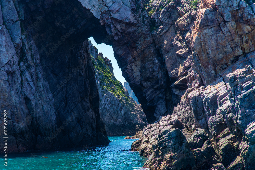 Cliff and cave at the seaside