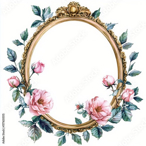 Elegant blue floral arrangement with leaves set against a white background fo...