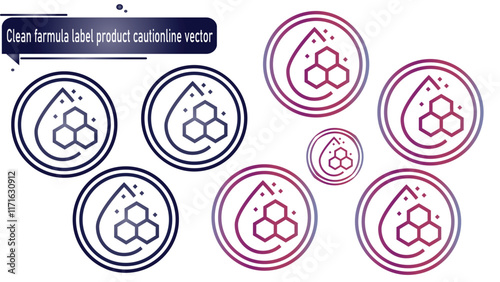 Clean farmula label product cautionline vector