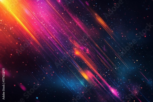 Colorful cosmic swirl with stars in a vibrant abstract background