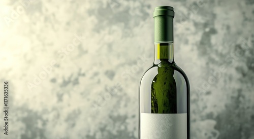 Close-up of a green glass bottle showcasing the neck and opening against a so...