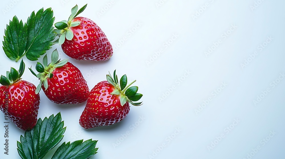 Isolated fresh strawberries with green leaves isolated on solid white background. Isolated fresh strawberries with green leaves isolated on solid white background.