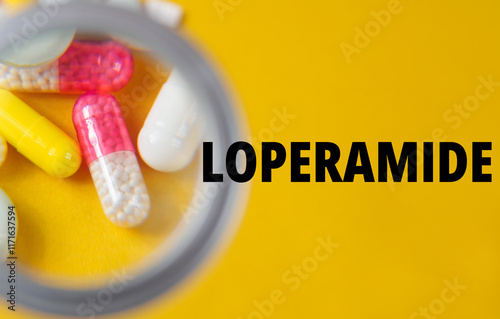 Loperamide text title drugs tablets medications for intestinal diseases photo