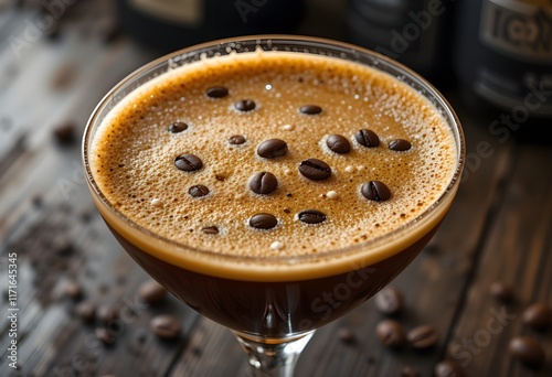 close up of a glass of espresso