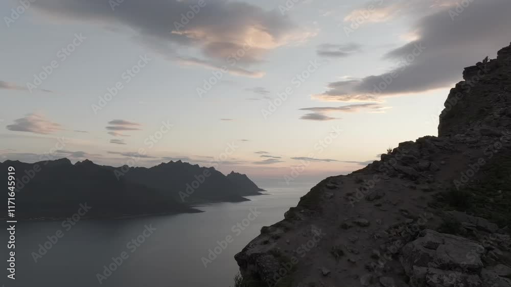 Aerial view scenic beaches on Senja island in Norway Aerial view scenic beaches on Senja island in Norway