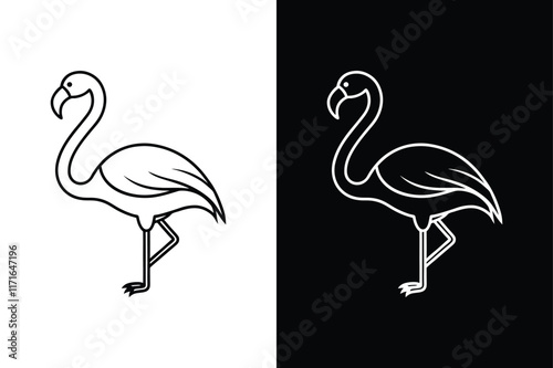 Flamingo Icon on White Background Vector Art Illustration on white background.