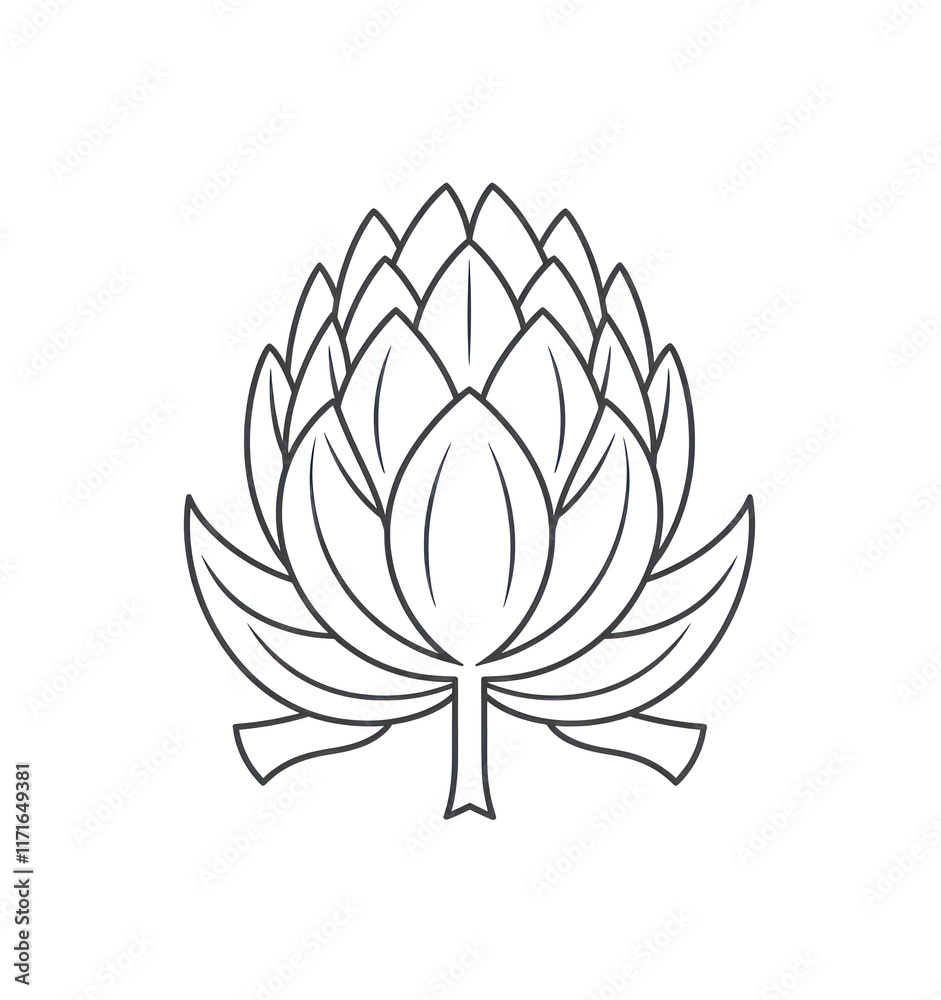 Stylish minimalist artichoke logo. Perfect image for food blogs, restaurants, and health food brands. Stylish minimalist artichoke logo. Perfect image for food blogs, restaurants, and health food brands.