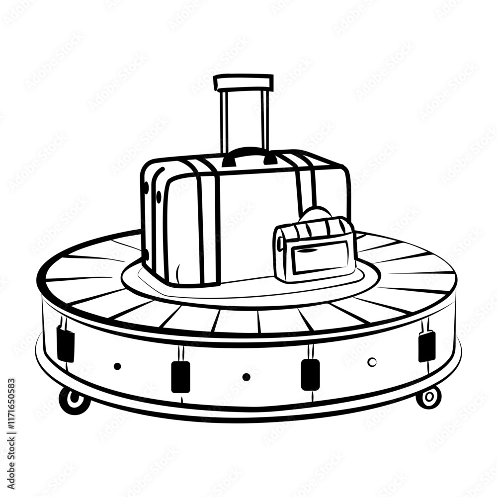 Doodle style icon depicting luggage Doodle style icon depicting luggage