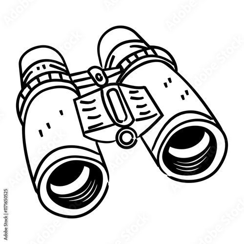 A hand drawn icon of binoculars