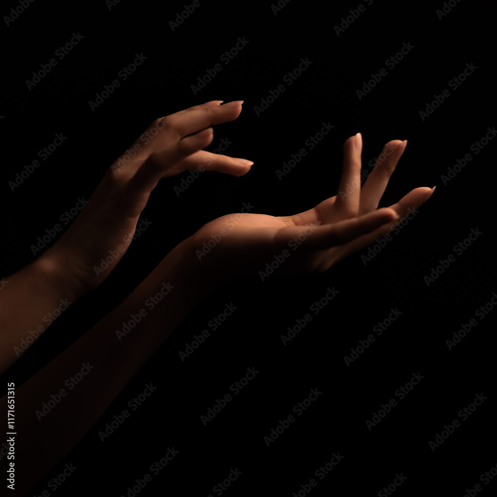 hand on black hand on black