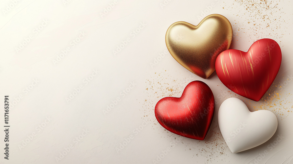 Obraz premium Elegant corporate Valentine's Day background with glossy hearts