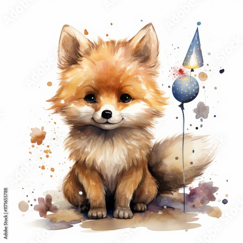 Cute animal celebrating a special occasion with candles in a festive atmosphere