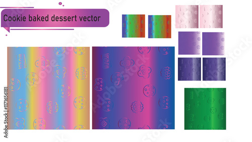 Cookie baked dessert vector
