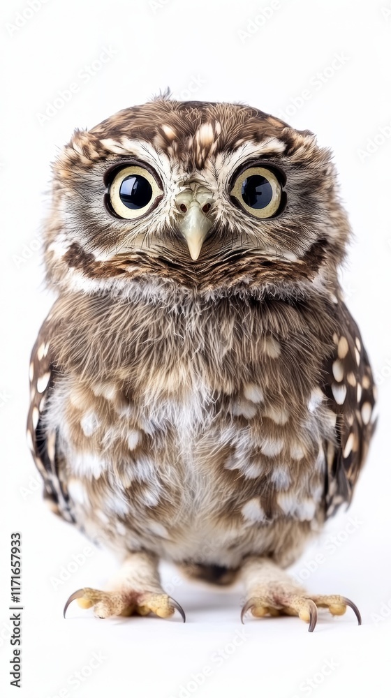 Obraz premium Isolated Owl on White Background, Perfect for Wildlife and Nature Designs