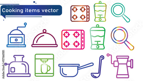 Cooking items vector