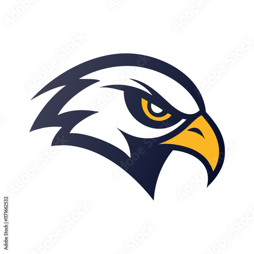 Design a sharp-eyed falcon mascot logo