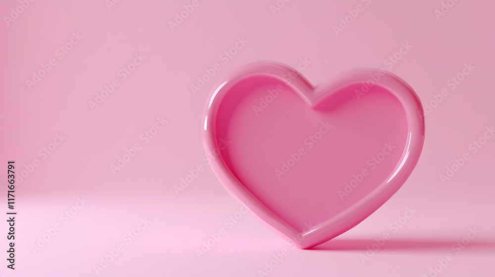 Pink heart icon on pink background. 3D Render. Happy valentine day concept. Pink heart icon on pink background. 3D Render. Happy valentine day concept.