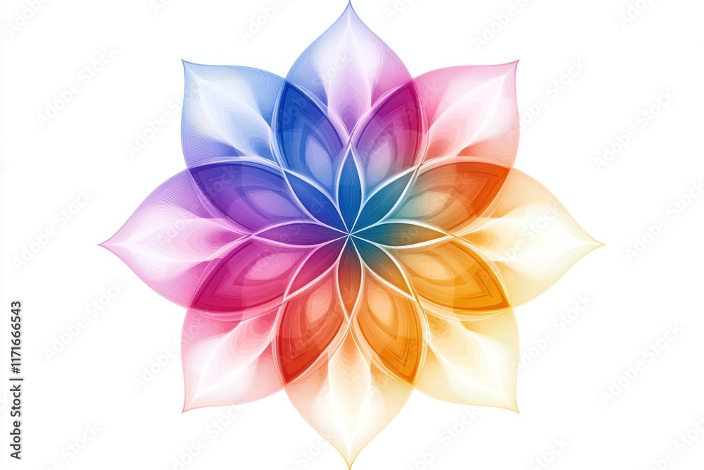 Fototapeta premium Abstract Line Art Mandala Vector Silhouette Design Isolated on White Background