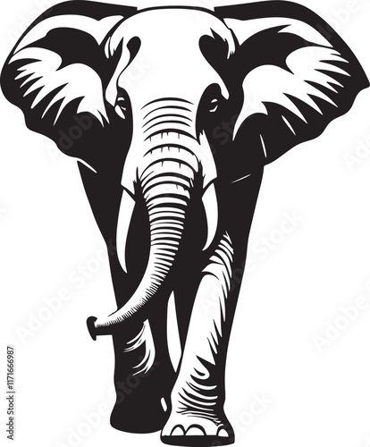 Wallpaper Mural elephants silhouette on white background, Elephant Head Silhouette Vector Logo For The Best Elephant Head Icon Illustration Torontodigital.ca