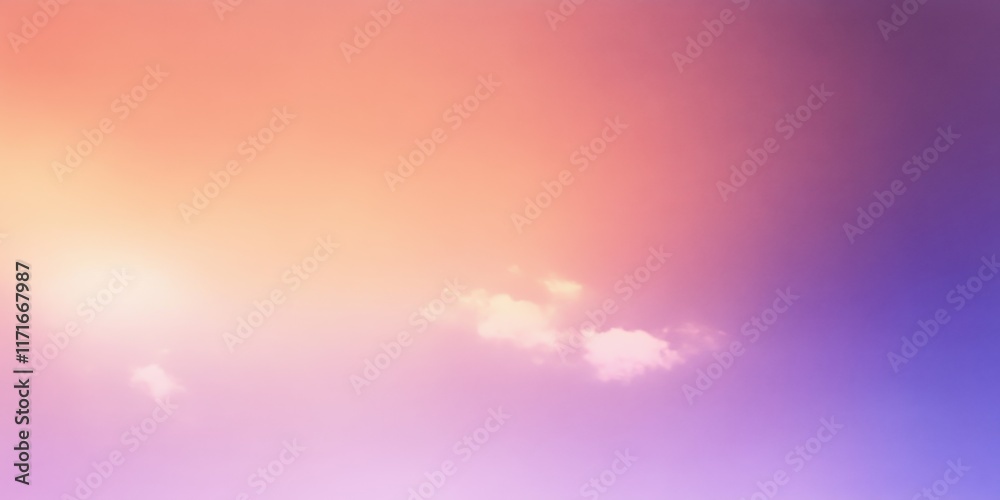Fototapeta premium Vibrant sunset sky, gradient colors, pink to purple hues, soft clouds, ethereal atmosphere, dreamy landscape, serene evening, pastel tones, atmospheric backdrop, tranquil horizon, celestial beauty, ab