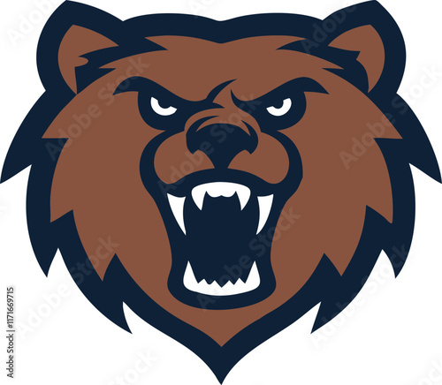 Create a fierce grizzly bear mascot logo.