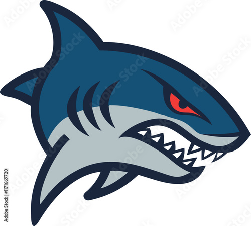Create a menacing shark mascot logo.