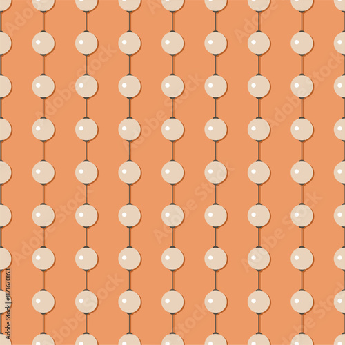 Seamless glamour print pattern with beads jewelry art decor wallpaper for textile, package, paper	
