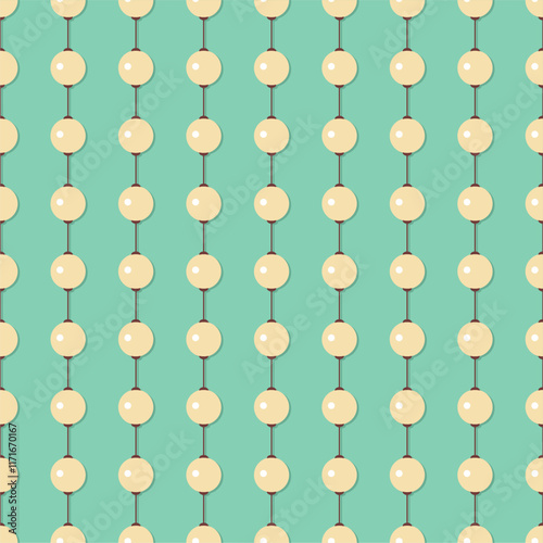 Seamless glamour print pattern with beads jewelry art decor wallpaper for textile, package, paper	
