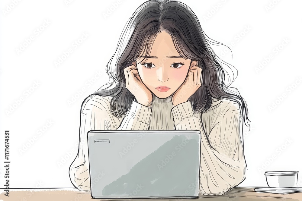 stressed young asian woman trying to find money to pay credit card debt. Generative AI stressed young asian woman trying to find money to pay credit card debt. Generative AI