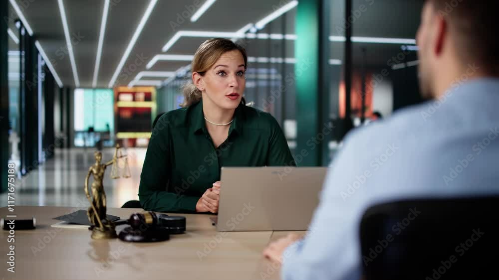 Female Lawyer And Her Client Discussing Divorce Proceedings