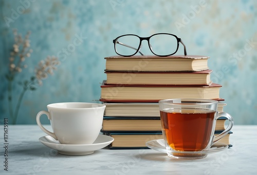 cup of tea and book