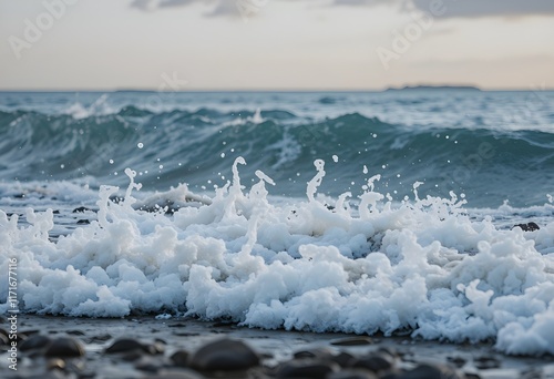 waves breaking on the rocks
