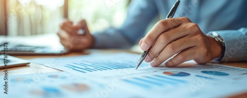 Wallpaper Mural financial advisory services. Asian advisor showing plan of investment to clients in the consultancy office. Generative AI Torontodigital.ca
