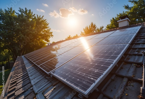 solar panels on a roof