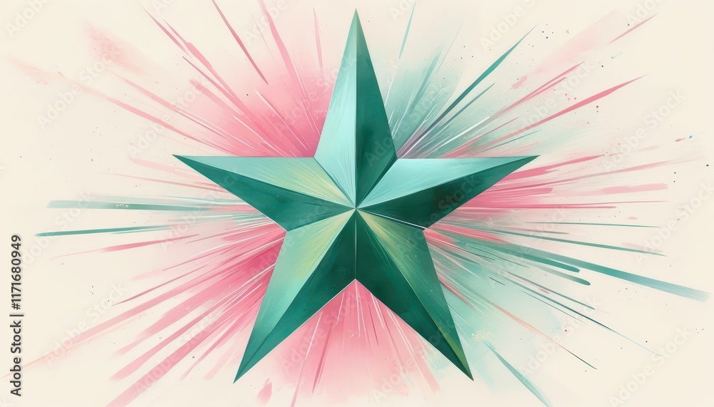 colorful illustration of a green star symbol design on a white background colorful illustration of a green star symbol design on a white background