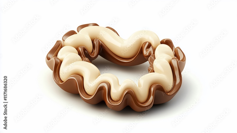 Swirled milk and dark chocolate abstract shape isolated on white. Swirled milk and dark chocolate abstract shape isolated on white.