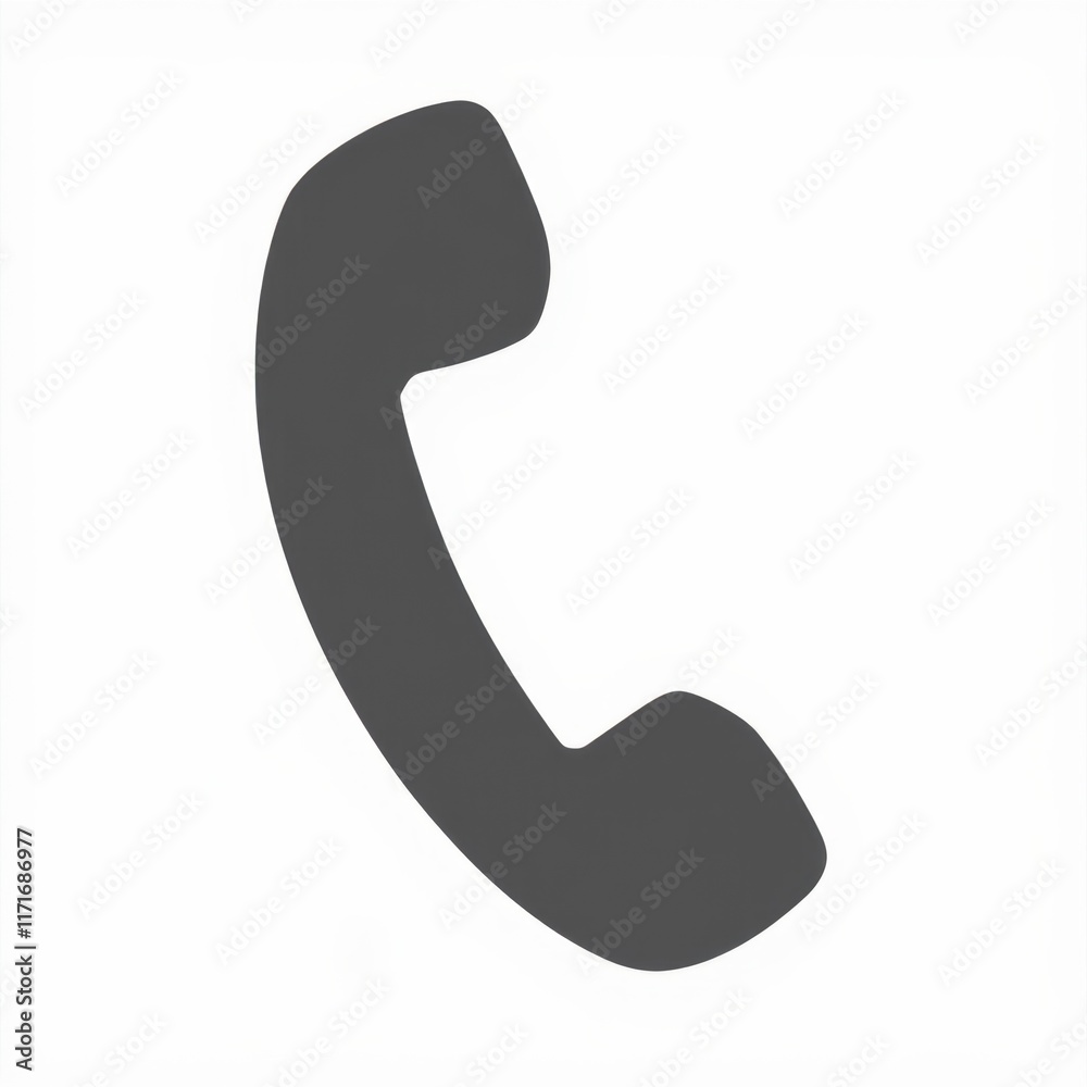 Black Phone Call Icon on White Background Black Phone Call Icon on White Background
