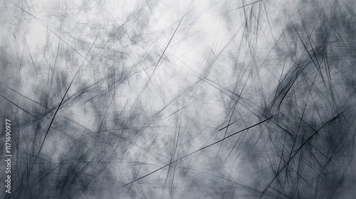 Abstract grayscale texture with intersecting lines and a hazy background.