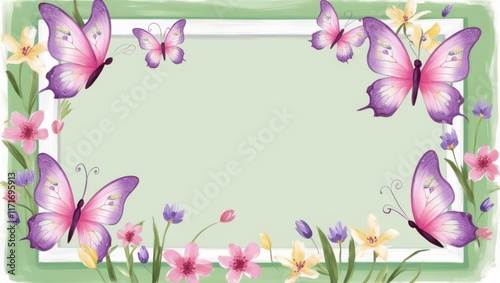 Colorful butterfly artwork nature garden digital illustration vibrant flora aesthetic design