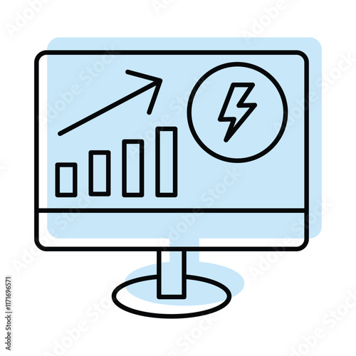 Energy Saving Monitoring Color icon
 