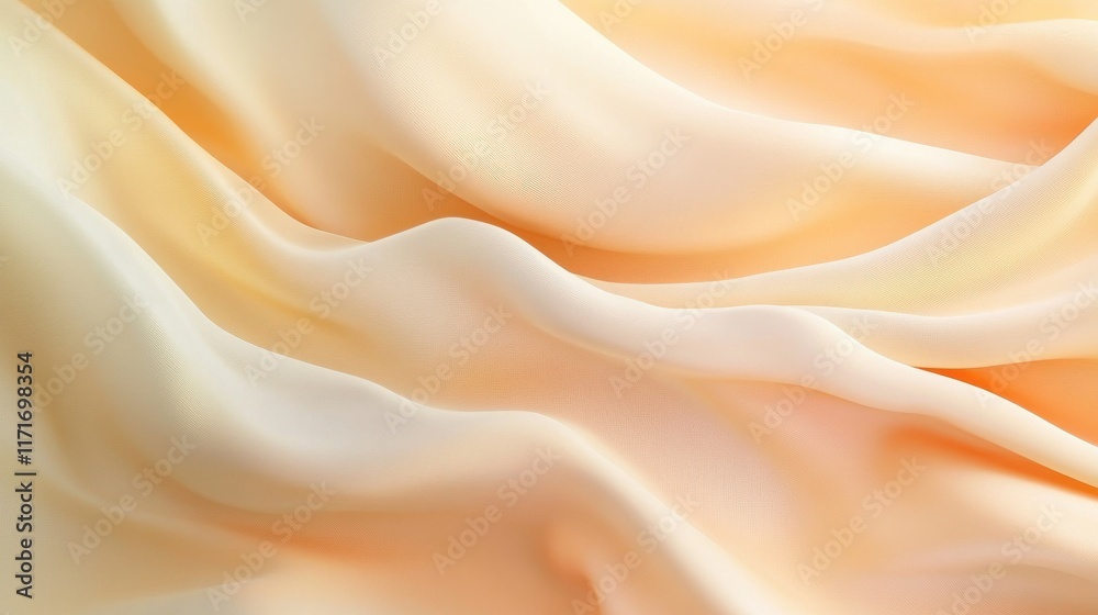 Fototapeta premium Soft, flowing peach-colored fabric. Luxurious texture.