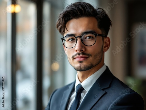 Wallpaper Mural Portrait of a Young Man in a Business Suit and Glasses Torontodigital.ca