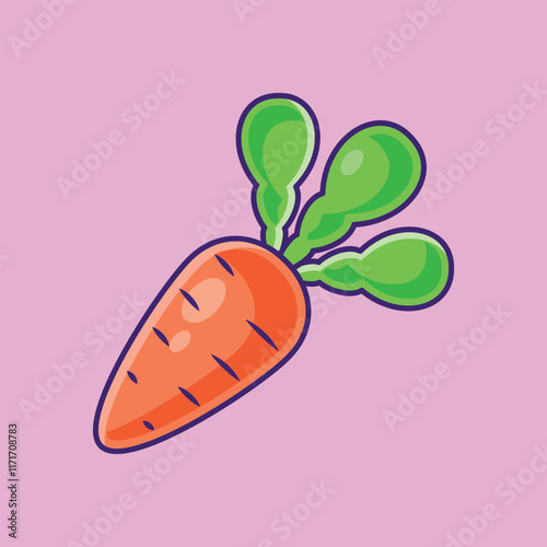 Carrot Vector Icon Illustration. Vegetables object icon concept. Flat cartoon illustration.