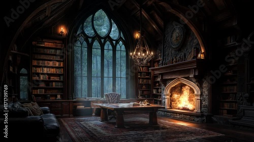 Cozy cabin in the middle of the forest