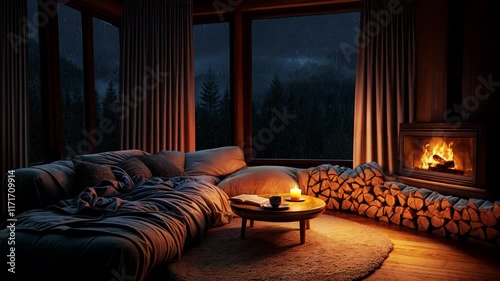 Cozy cabin in the middle of the forest