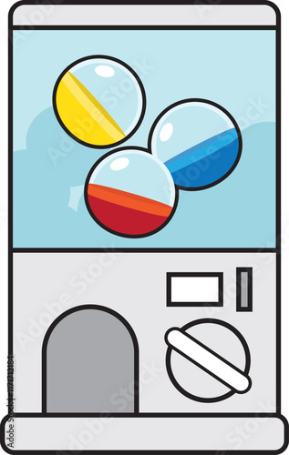 Gashapon toy capsule ball machine icon.