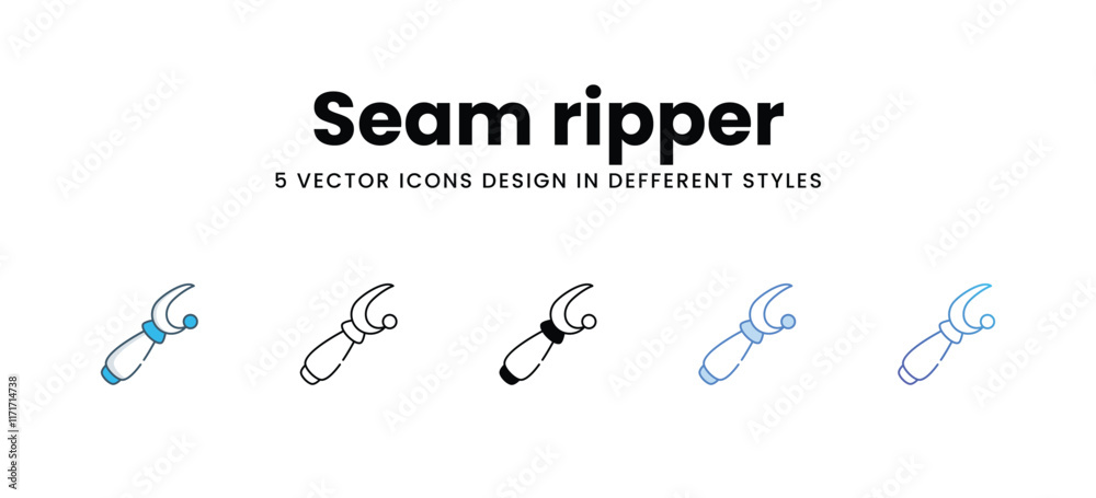 Obraz premium Seam ripper icons different style vector stock illustration