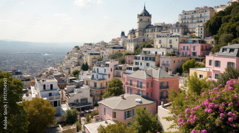 Obraz premium Bohemian Charm: Hidden Hues of Montmartre Retreats