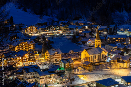 Gaschurn im Montafon am Abend photo
